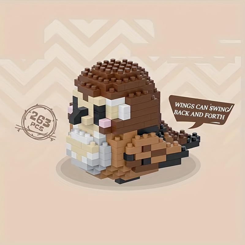 Creative DIY Cartoon Cute Birds, Parrots, Sparrows, Animal Building Blocks, Bird Assembly Model Toys, Home Decoration Gifts