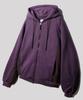 Jemut Blend Curve Übergroßer Schwerer Reißverschluss-Kapuzenpullover 5 Arten Lila Sohd2478