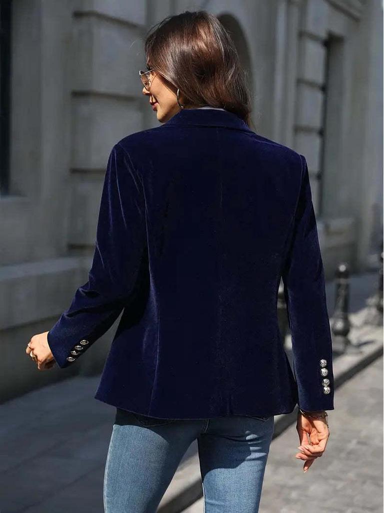 Elegant Women's Solid Color Suit Jacket - Fall/Winter 2025 Collection