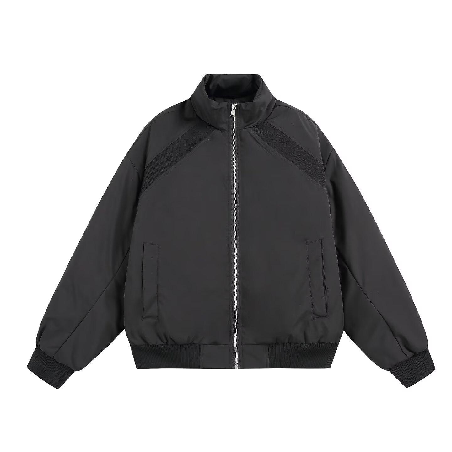 Men s Trendy Padded Cotton Baseball Jacket - Autumn/Winter, Deconstructed Stand-Up Collar, Warm Outerwear XL