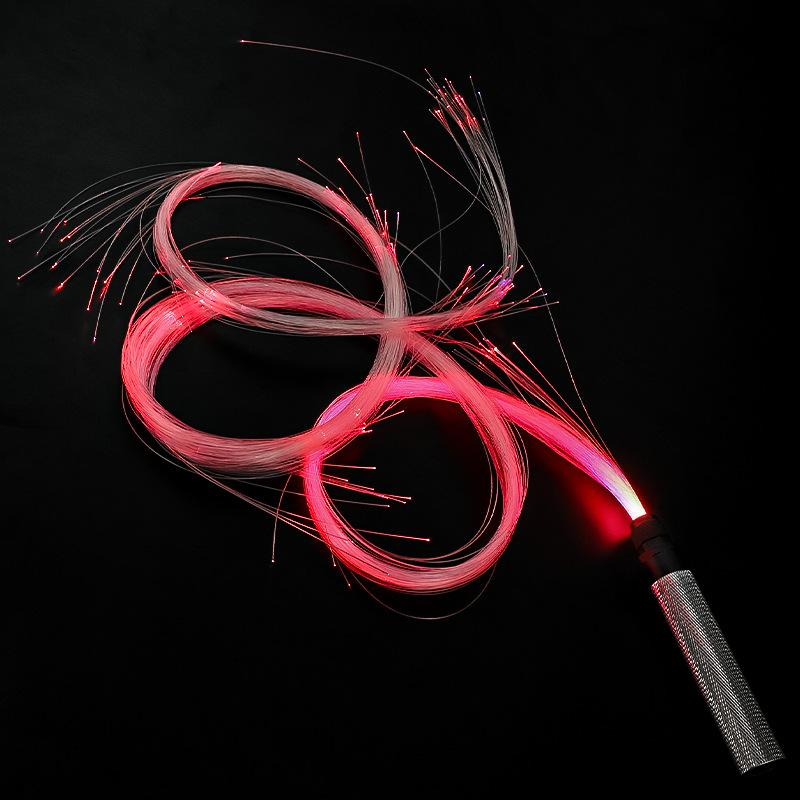 Toy Metal7Color light whip USB Rechargeable Flashing Whip Atmosphere Prop Stage Fiber Optic Whip LED