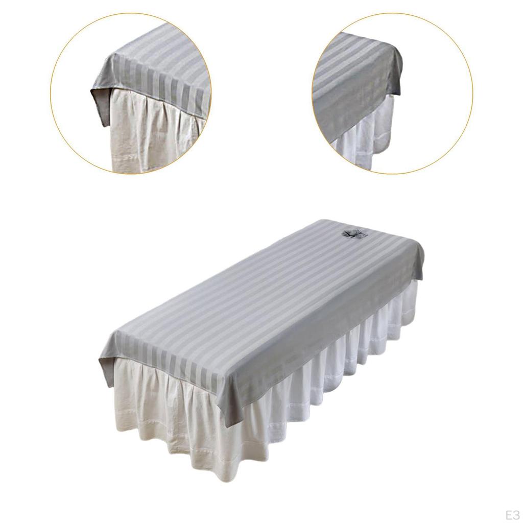 Beauty Bed Cover with Face Hole, Washable Protector for Massage Table in Indoor Settings