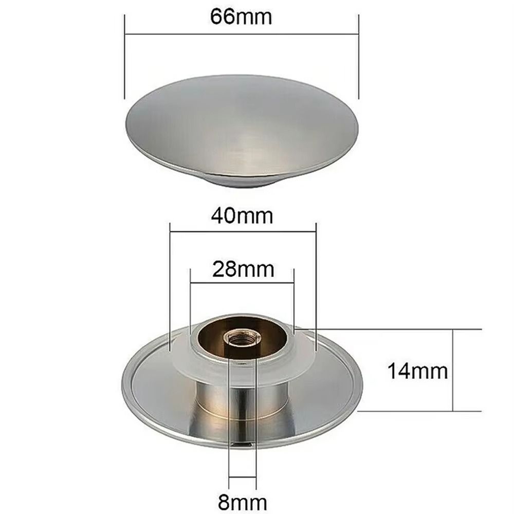 1Pcs Push Button Waste Sink Plug Silver Alloy Drain Stopper 66mm Click Clack Basin PopUp Cap Replacement Part for Bathroom Sink