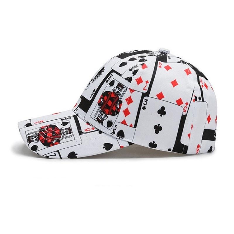 Men's and Women's Trendy Printed Baseball Caps Korean Style Fashion Street Hats Hip-Hop Poker Hats Outdoor Hats