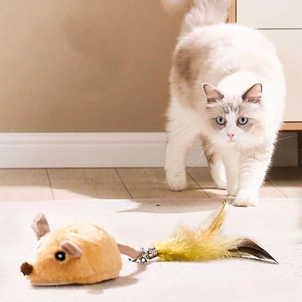 Steerable Automatic Sensing Moving Mouse Sound Electronic Squeaky Cat Toy  Indoor Cats