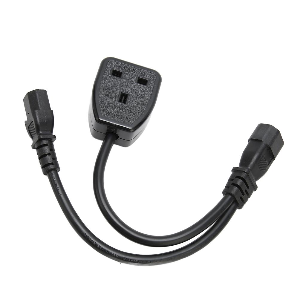 IEC320 C13  Female To C14 Male Cable 1 In 2 Out Waterproof Insulated PVC Housing IEC320 Y Splitter