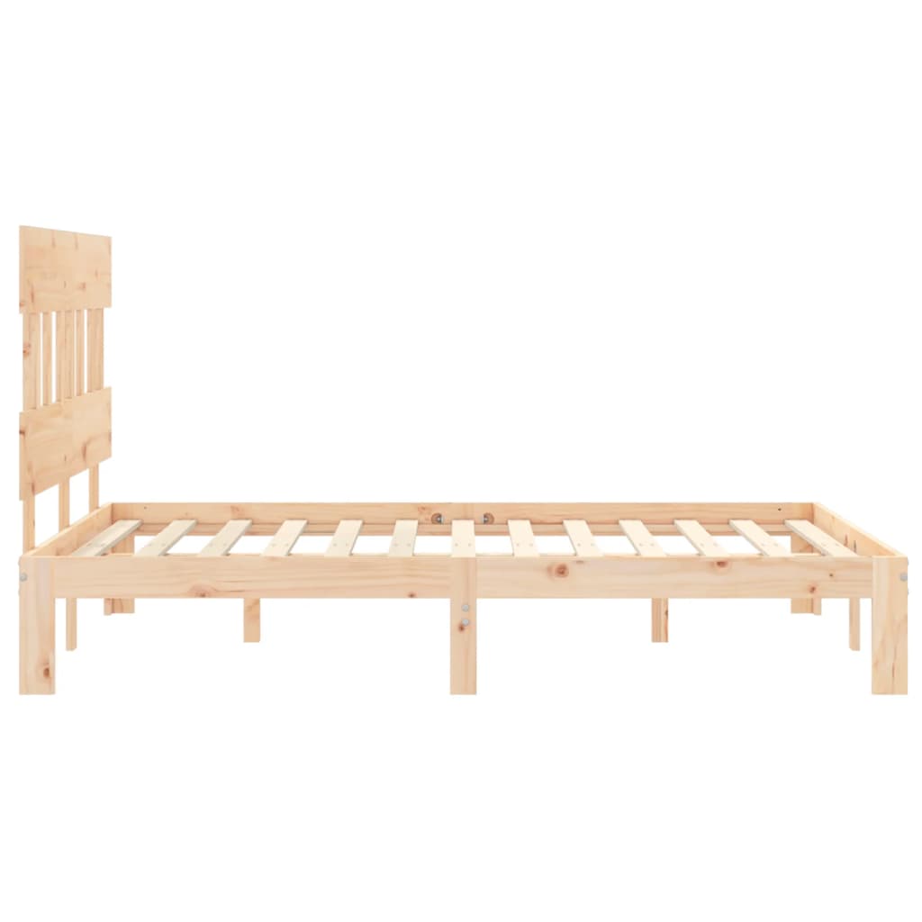 Solid Wood Bed with Headboard