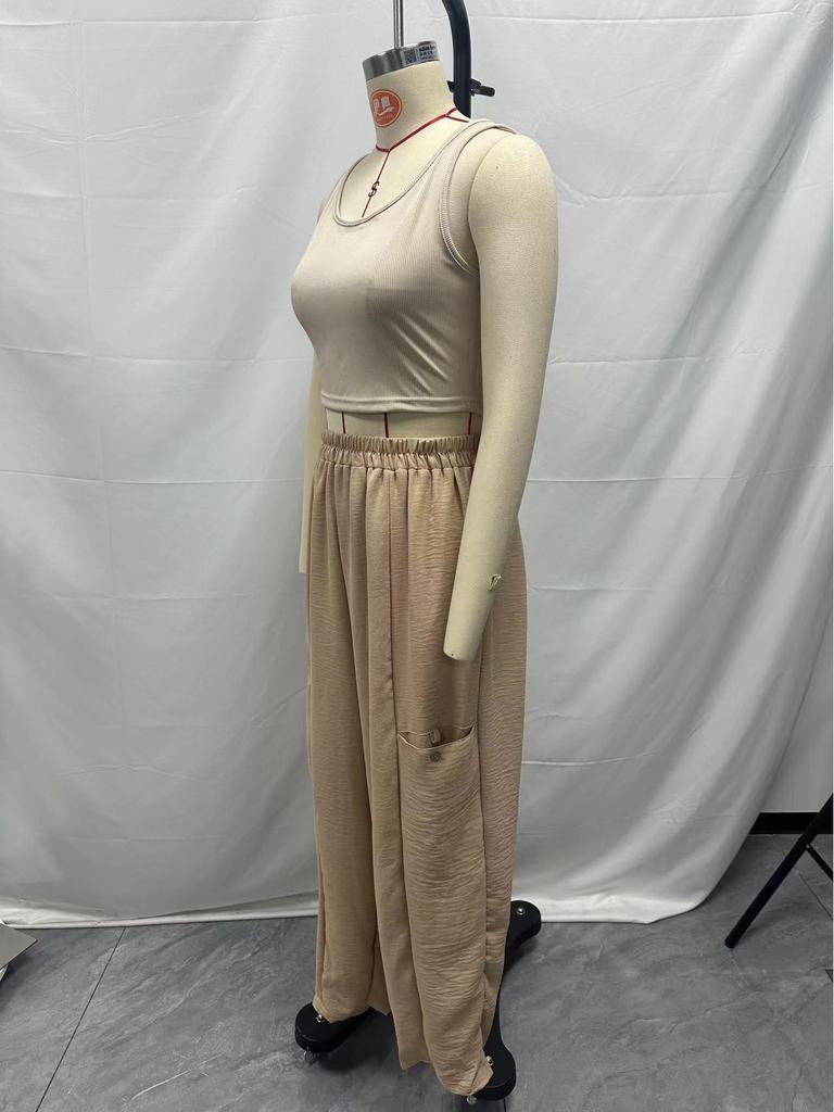 2025 European Autumn/Winter Women's Cotton Linen Wide-Leg Pants with Pockets - Loose & Slimming Design