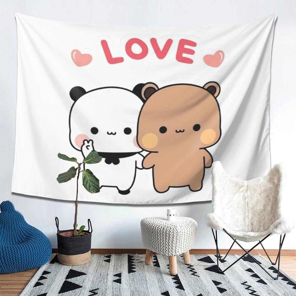Peach And Goma Bubu Dudu Balloon Tapestry Wall Hanging Aesthetic Home Decor Tapestries for Living Room Bedroom