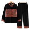 Grandma's Gold Velvet Tang Suit - New Chinese Style Two-Piece Set for Spring & Autumn 