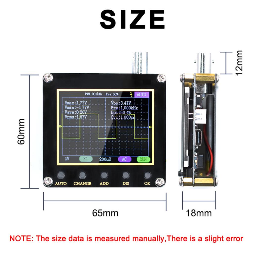 Digital Oscilloscope Signal Waveform Transistors 2.4in Display Handheld Oscilloscope