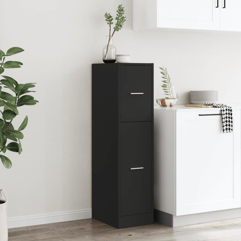 Apothecary Cabinet Black 30 X 41 X 118 Cm Particleboard