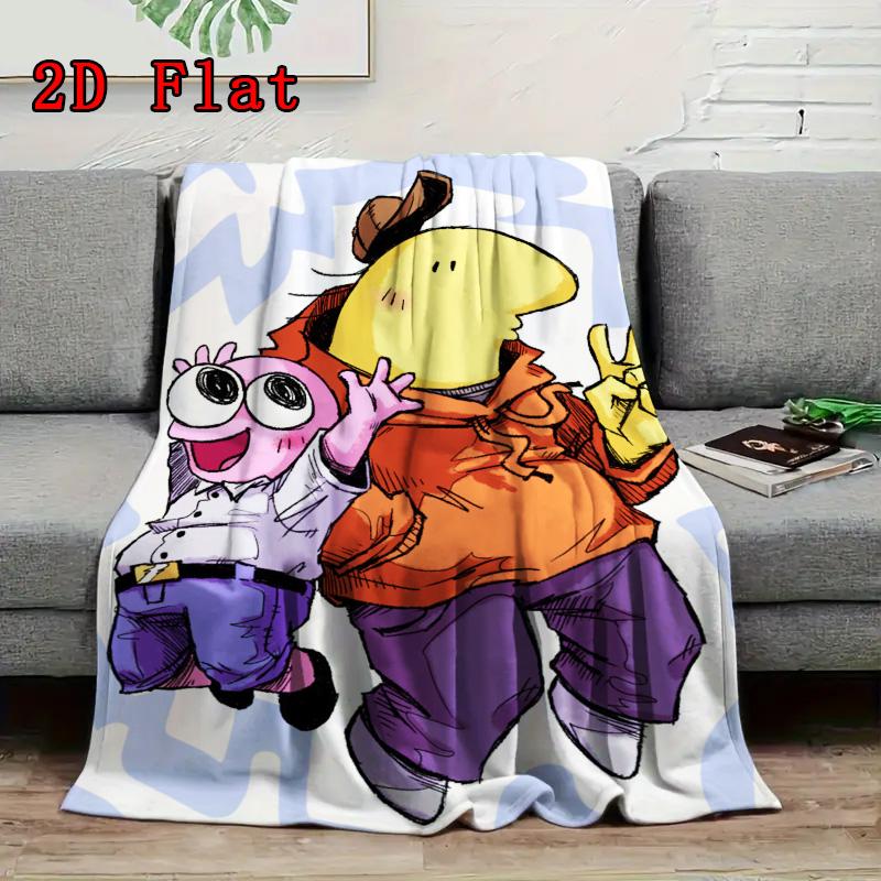 Smiling friends 2D Flat Pattern Flannel Blanket High quality All Seasons Warmth and Comfort Perfect for Christmas Gifts.NMT0928152