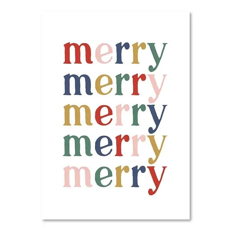 

Рождественский Декор Холст Плакат С Праздником Цитаты Печать Картина Мультфильм Веселая Рождественская Вечеринка Картина Настенное Художественное Украшение Комнаты 21cm×30cm NoFrame