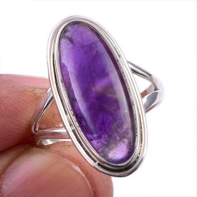 Bague Bijou en Argent Sterling Massif 925 avec Pierre Précieuse Cacoxénite Naturelle Taille 7 I2t99