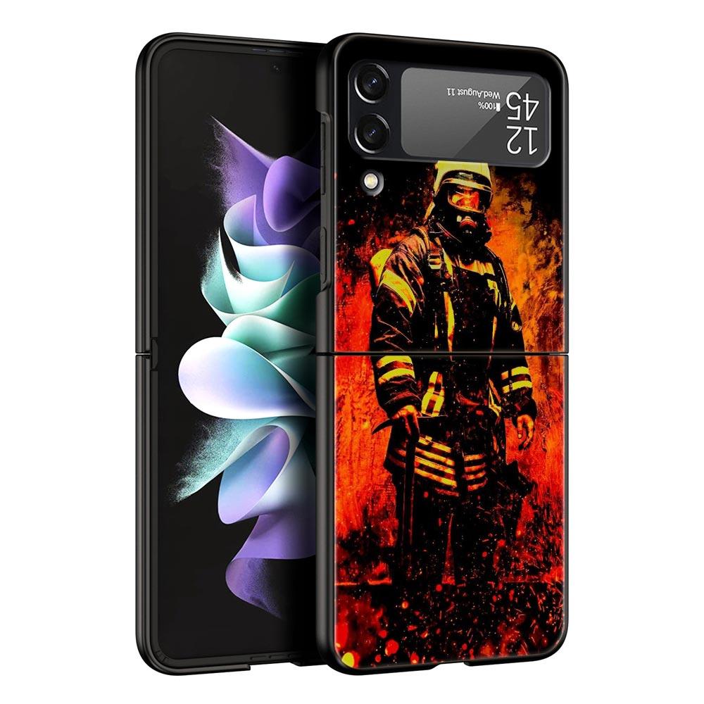 

Пожарные герои пожарный роскошный чехол для телефона Samsung GalaxyZ Flip 4 5 Fold черный жесткий чехол из ПК для Samsung Z Flip 3 чехол Galaxy Z Flip 3
