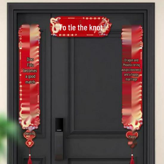 Wedding Magnetic Door Stickers - Double Happiness Festive Couplets Decoration