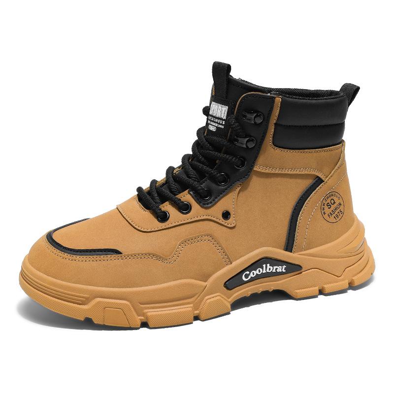 Men's Shoes Autumn New Martin Boots Fashion Versatile Non-slip Casual Shoes Platform Wear-resistant Tooling Shoes Men's Trendy Shoes