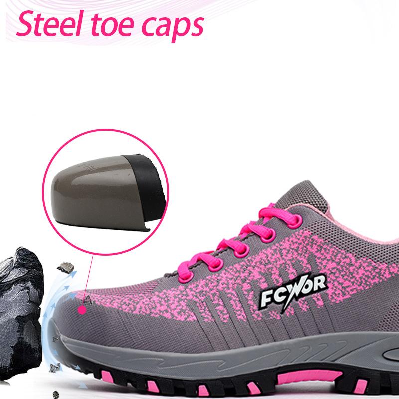 Scarpe antinfortunistiche indistruttibili da donna con puntale in acciaio, sneakers da lavoro da uomo, scarpe da lavoro antiperforazione, stivali da lavoro leggeri di sicurezza