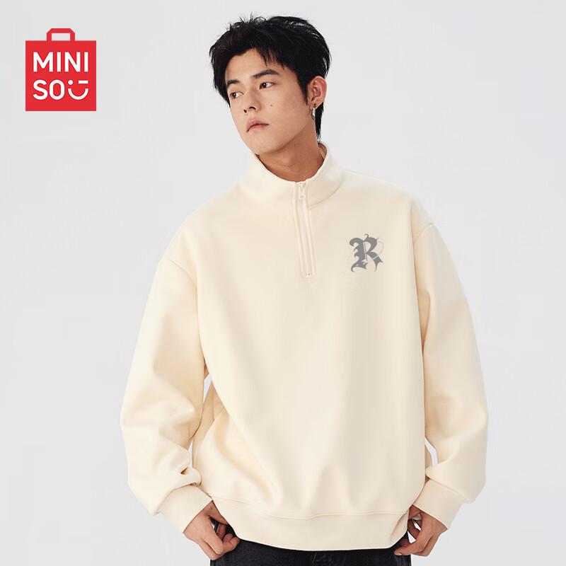 

MINISO Men s Heavyweight Half-Zip Cotton Blend Sweatshirt XL