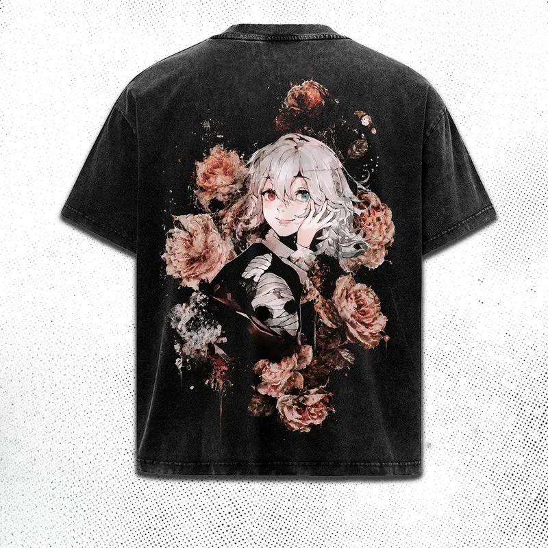 Anime Tokyo Ghoul Eto Sen Takatsuki Graphic T Shirt Men Women Washed Cotton Tshirts Vintage Casual Clothing Harajuku T-shirt