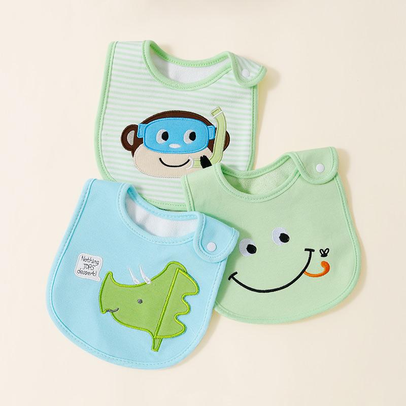 Three layer children's and baby bibs, U-shaped bibs, newborn saliva wipes, food saliva wipes, three piece set