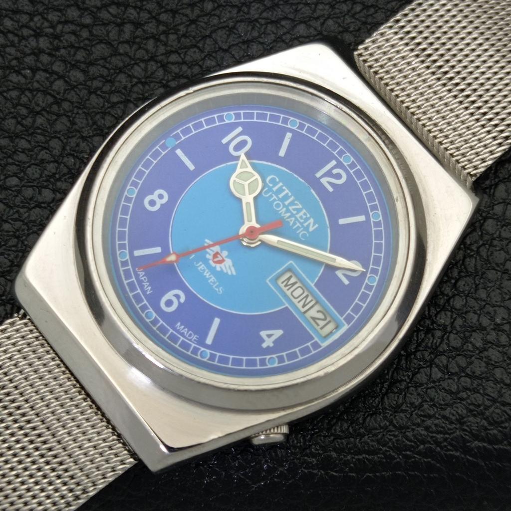 Citizen AUTOMATICKÉ 8200 VINTAGE JAPONSKÉ PÁNSKÉ HODINKY S MODRÝM CIFERNÍKEM a500258-2 R151b-a500258