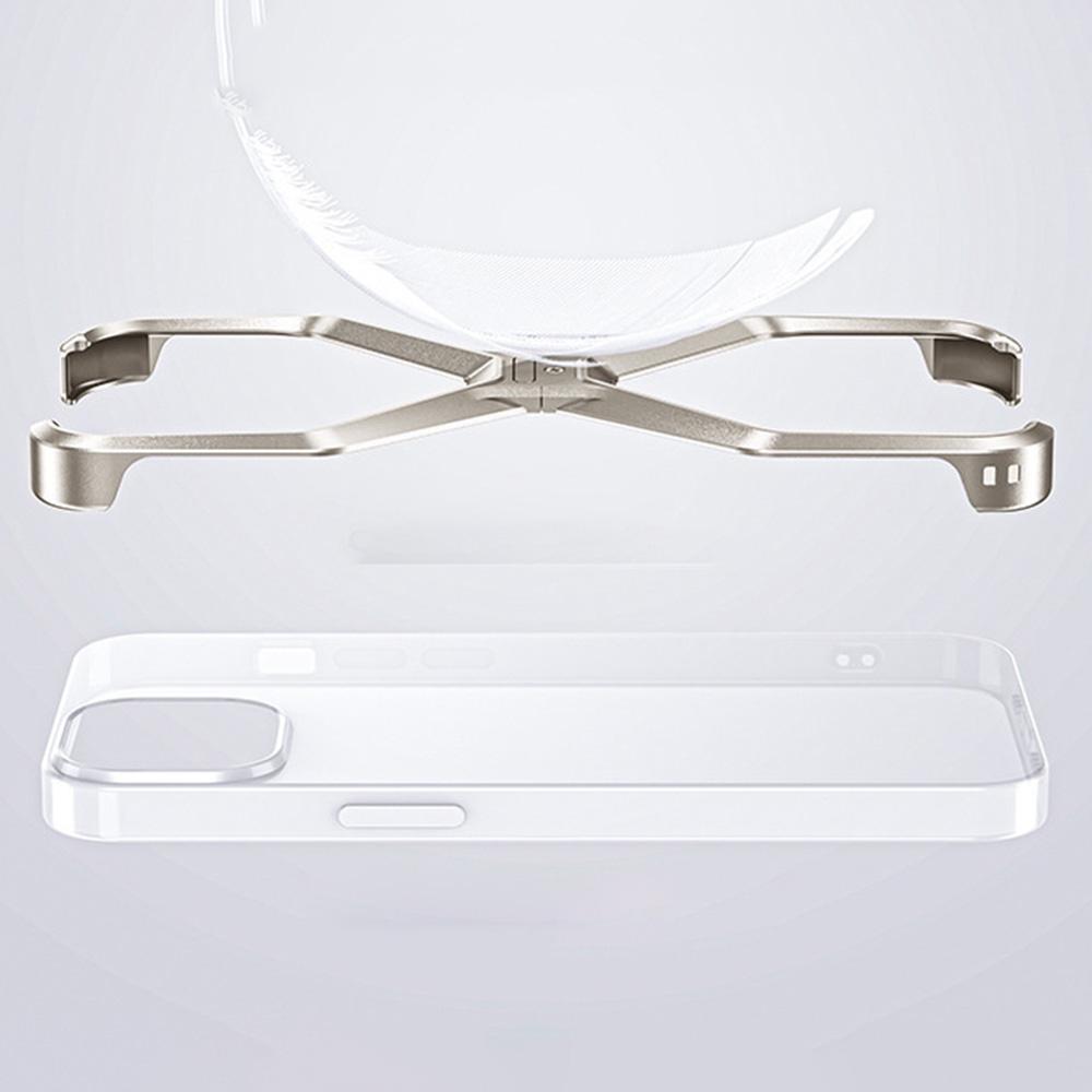 Für iPhone 16 Pro Bumper Case Ohne Rahmen Aluminiumlegierung X-Form Handyhülle