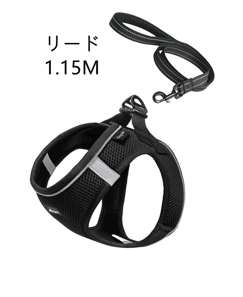 ASMPET Dog Harness and Leash for Small Dogs and Adjustable Collar and Night No Size 3XS Puppies, Breathable, Harness, Anti-Pulling, Comfortable, Soft,