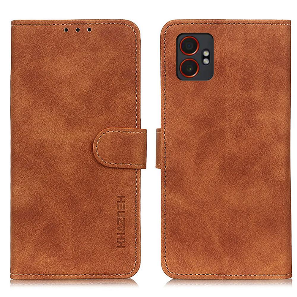 KHAZNEH For Samsung Galaxy XCover7 Pro Case PU Leather Retro Texture Phone Cover