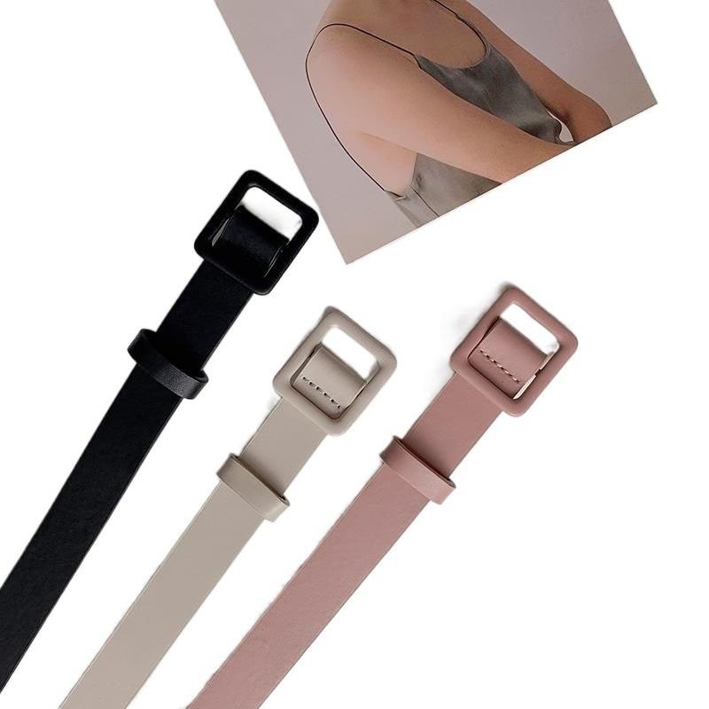 Fashionable Pink Square Belt For Girls Smooth Buckle Design Perfect For Everyday Outfits Chic