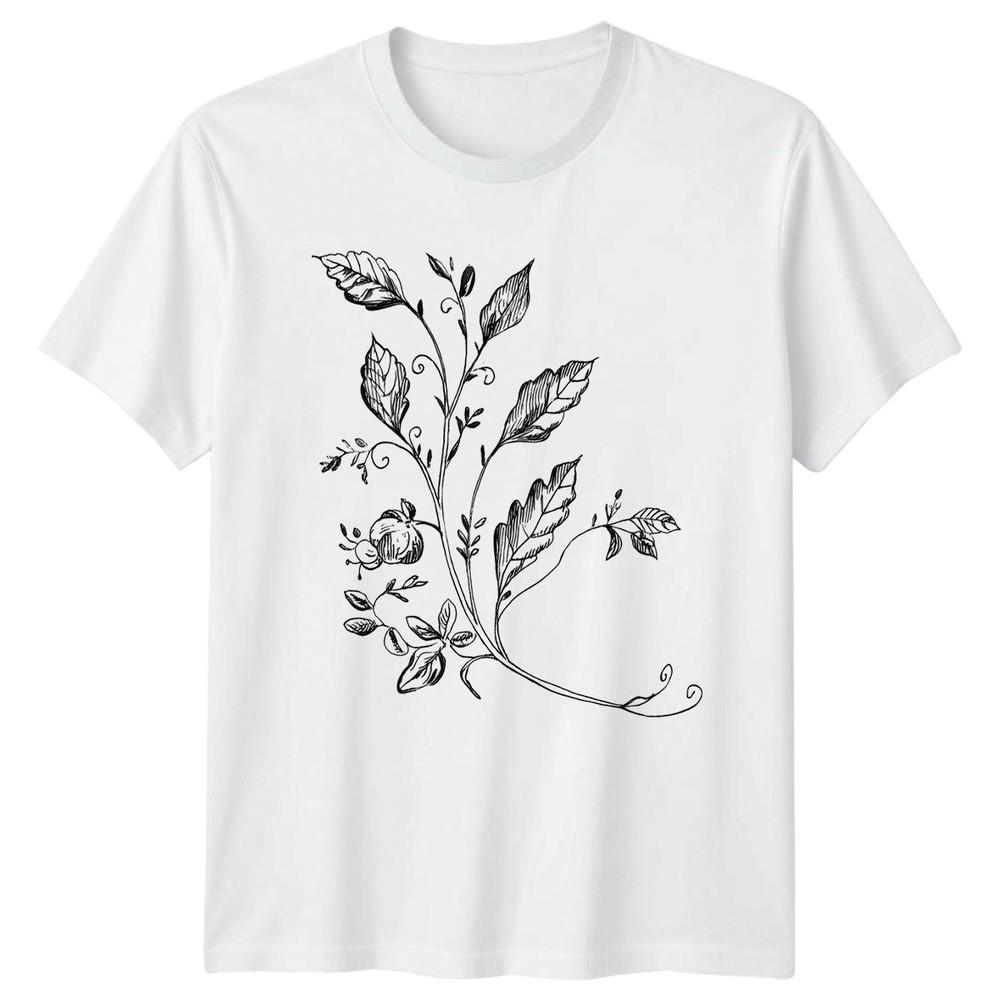 Vintage Botanical Engraving Style Detailed TShirt Nature Gift For Him And Her S