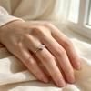 S925 Four-Leaf Clover Zircon Ring, Gold-Plated Light Luxury Versatile Band.
