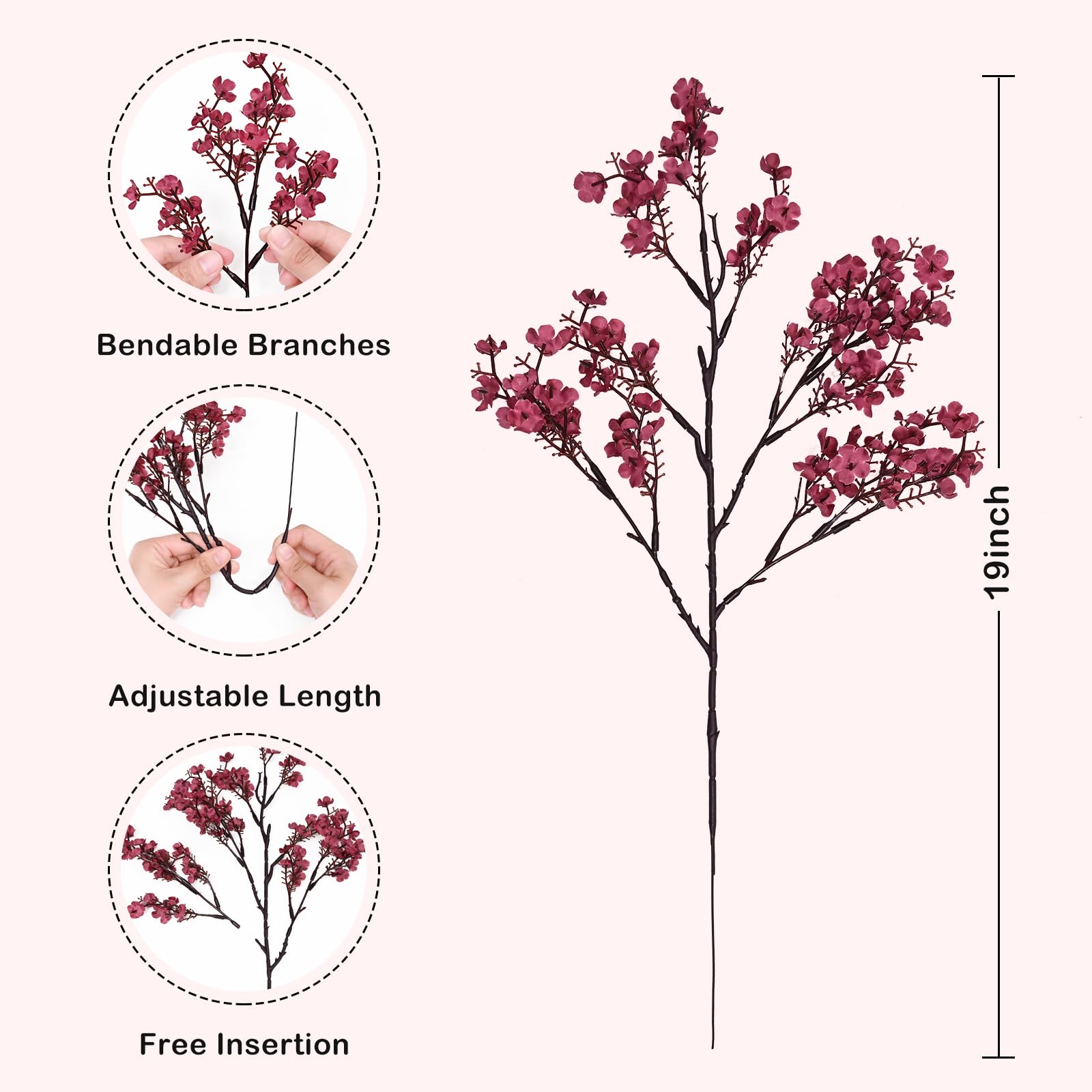 

3/1 шт. Осеннее дыхание младенца Искусственные цветы Искусственные растения для дома Свадебный центральный элемент Стол Вечеринка в честь Дня благодарения Осенние украшения 3PCS