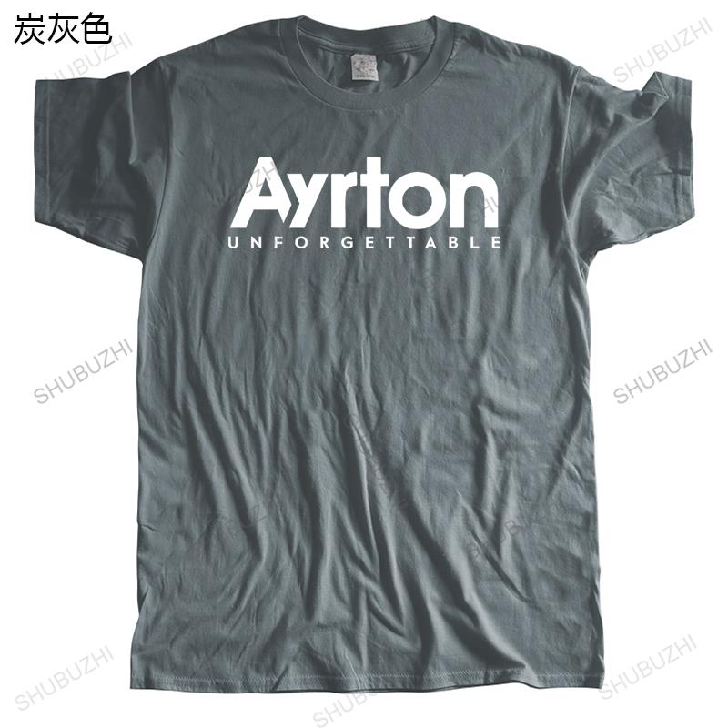 Mode T-Shirt Herren O-Ausschnitt Sommer T-Shirt Ayrton Senna Helm Logo UNVERGESSLICH Unisex T-Shirt locker cooles Oberteil Druck T-Shirts