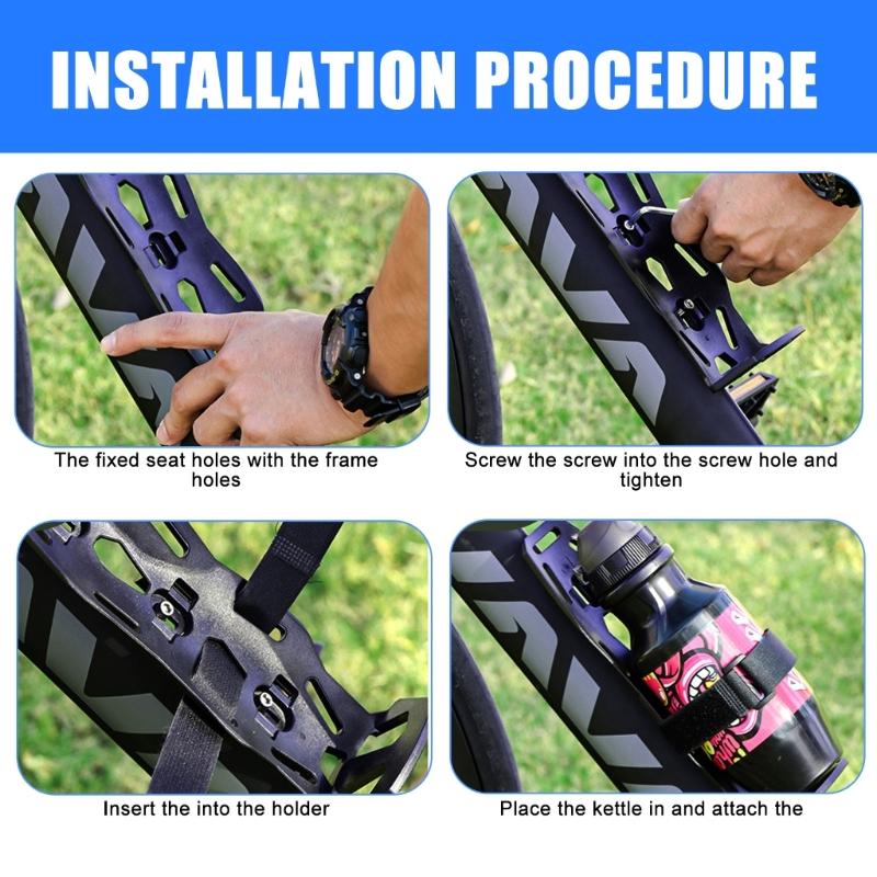 Bicycles Cargo Cage, Bike Front Fork Cage with Fixing Strap, Watertight Bicycles Fork Mount Cycling Water Bottle Cage