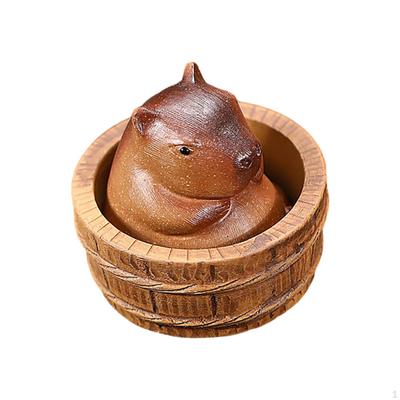 Miniaturní dekorace z keramické hlíny Mini Kapybara Čajové domácí mazlíčky Kutilské řemeslo pro domácnost