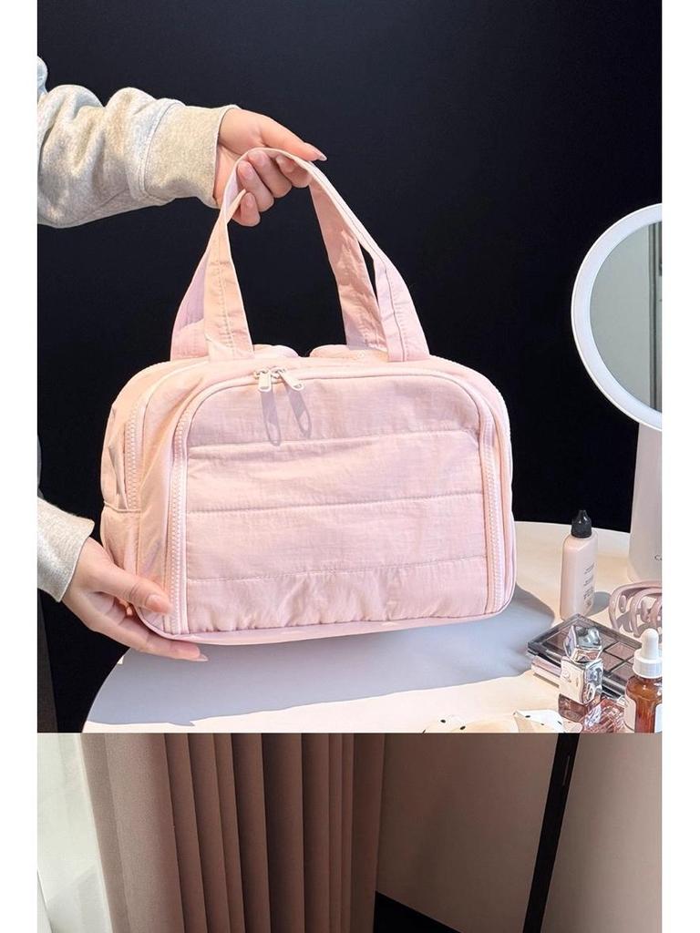 Korean Large Capacity Portable Makeup & Toiletry Bag with Partitioned Storage