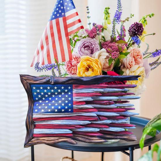 

Подвеска с флагом США, водостойкая железная настенная художественная форма для дисплея, знак американского флага, настенный декор, украшение ко Дню памяти ручной работы 20x30cm
