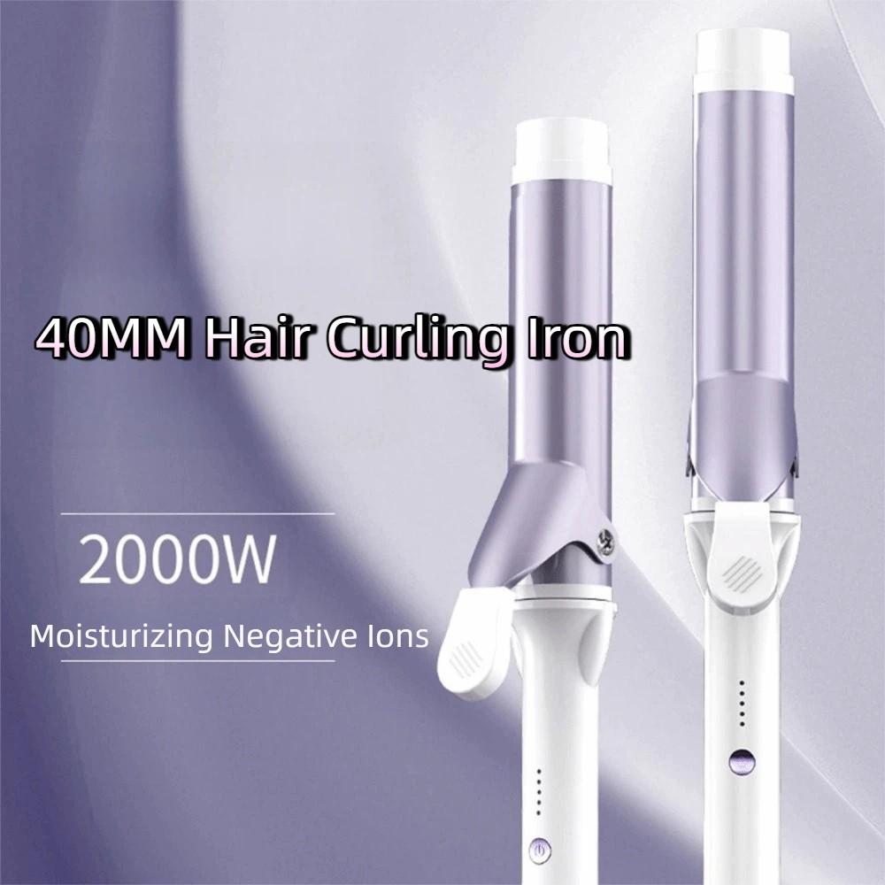 Ceramic 40 mm Hair Curling Iron Manual Fast Heating Electric Hair Curler Long Lasting Styling 5 Temperature Adjustment