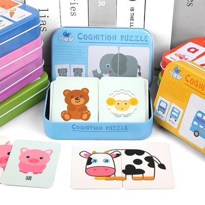 Jouets Puzzle pour Bébé Garçons Filles 1 2 3 Ans Animaux Fruit Correspondance Graphique Carte Jeu Montessori Jouets Éducatifs pour Enfants