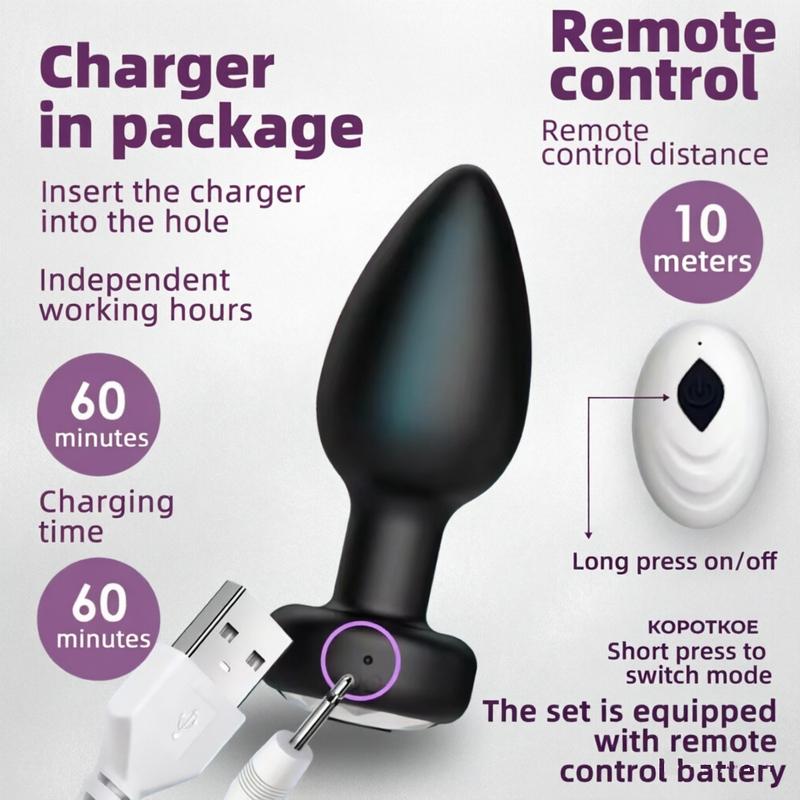 Wireless Remote 10 Frequency Anal Vibrator Adult Masturbation Butt Plug Intimate Massage Sex Toy Adult Supplies Anal Plug 18+