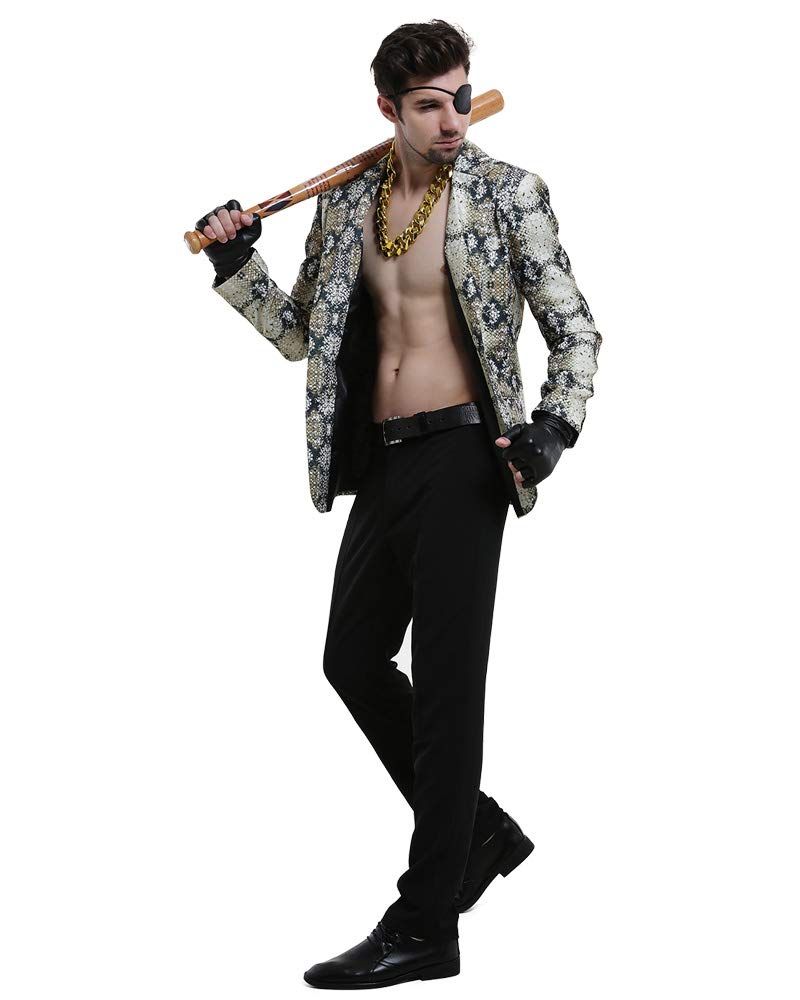 

Костюм гангстера Miccostumes с принтом змеи для выступлений и Рождества, мужской костюм, куртка, для фотосессий, (Размер L)