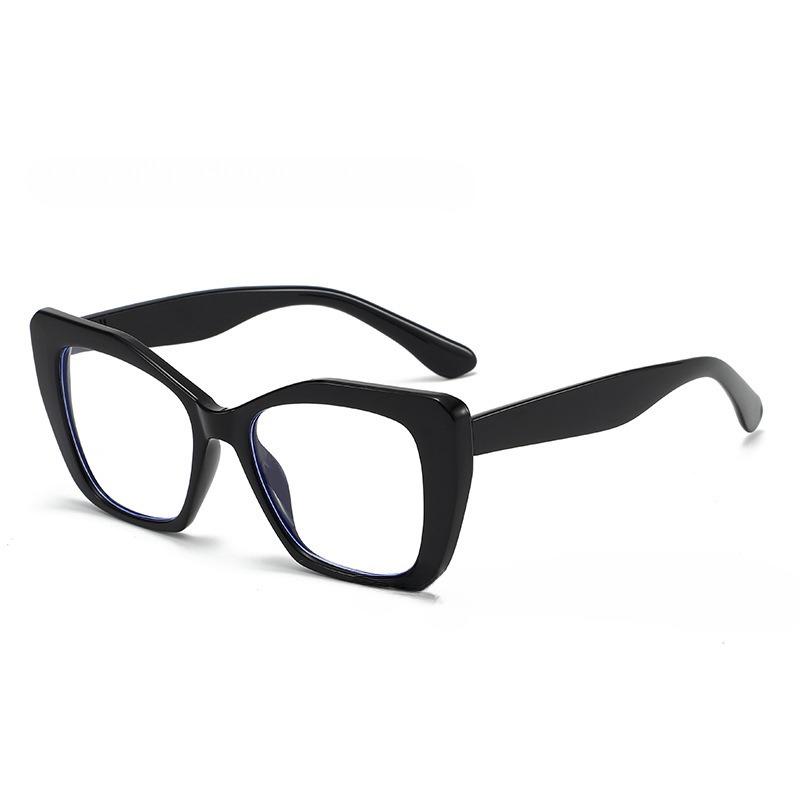 Fashion Cat Eye Large Frame Anti Blue Light Reading Glasses Men Women Retro Full Frame Color Blocked Decorative Presbyopia Eyeglasses