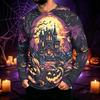 Men's Long Sleeve Hoodie Halloween Print Lightweight Pullover for Casual Wear