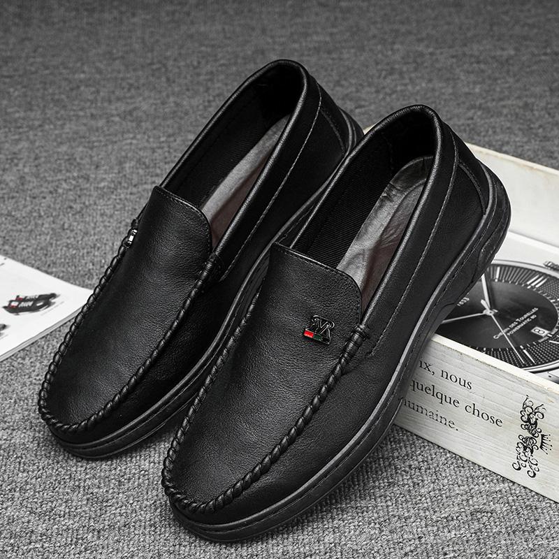 

Мужская кожаная обувь, британская повседневная обувь, деловая формальная обувь, черная кожаная обувь для мужчин JZ-2561 44 чёрный