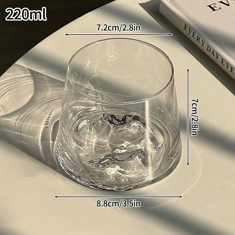Transparent Whiskey Glasses Mountain Crystal Glass Drinking Glasses for Drinking Bourbon, Cognac, Scotch, Cocktails 125-380ml
