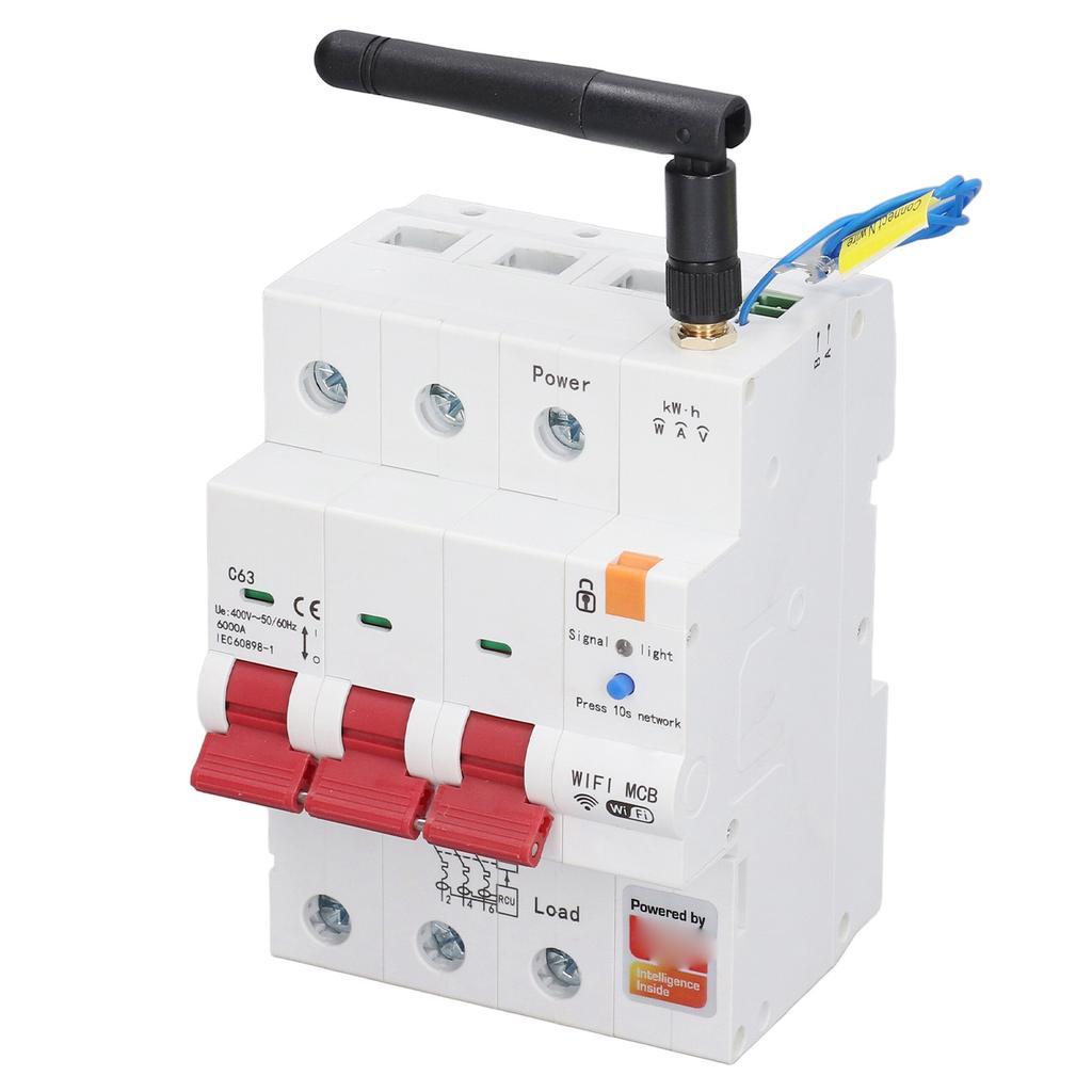 WIFI Metering Circuit Breaker 3P 63A Remote Control Timed Switching Smart Leakage Switch AC400V
