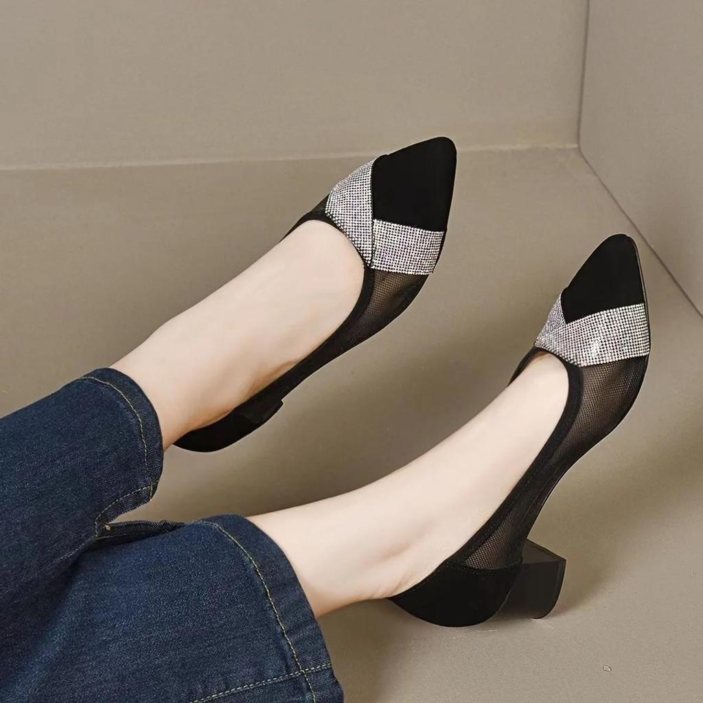 zapatos de mujer women fashion sweet light weight spring & summer mesh breathable heel shoes sapatos femininas ab533