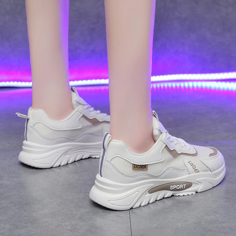 Spring casual sports shoes platform-soled lace-up dad shoes soft-soled running shoes lace-up non-slip student shoes